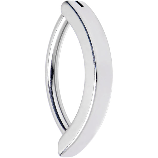 14G 1/2 316L Surgical Steel Smooth Style Hinged Hoop Belly Ring