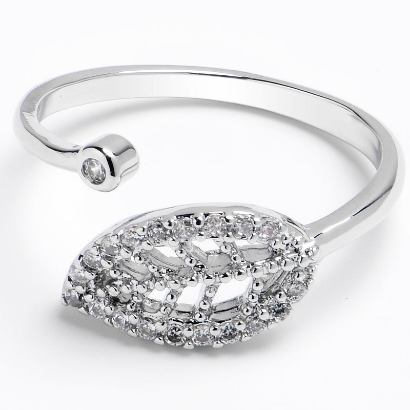 Midi Ring Clear Gem Leaf Toe Ring