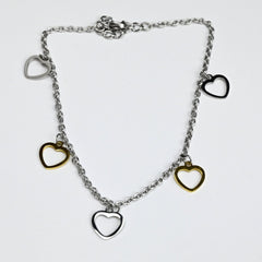 Open Heart Dangle Stainless Steel Ankle Bracelet