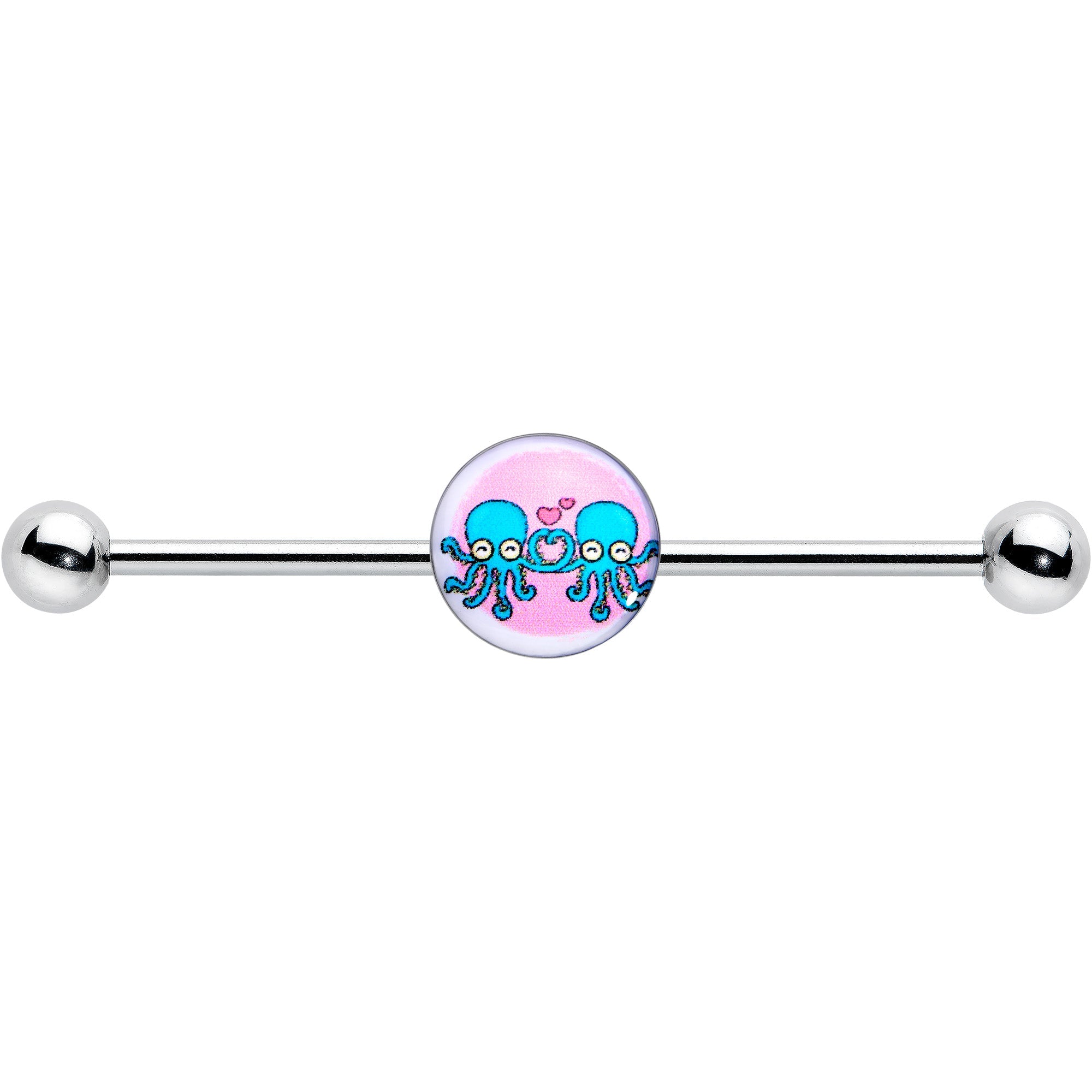 14G Loving Octopus Duo Industrial Barbell 38mm