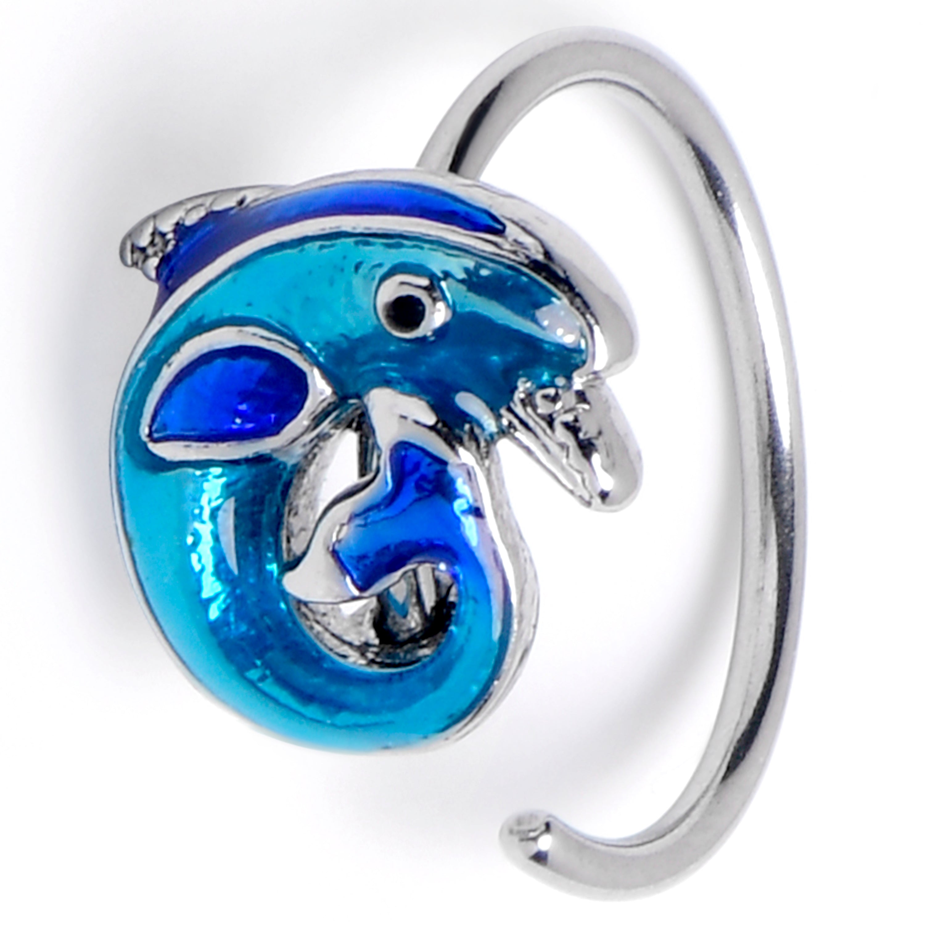 20G 5/16 Dolphin Blue Beauty Nose Hoop