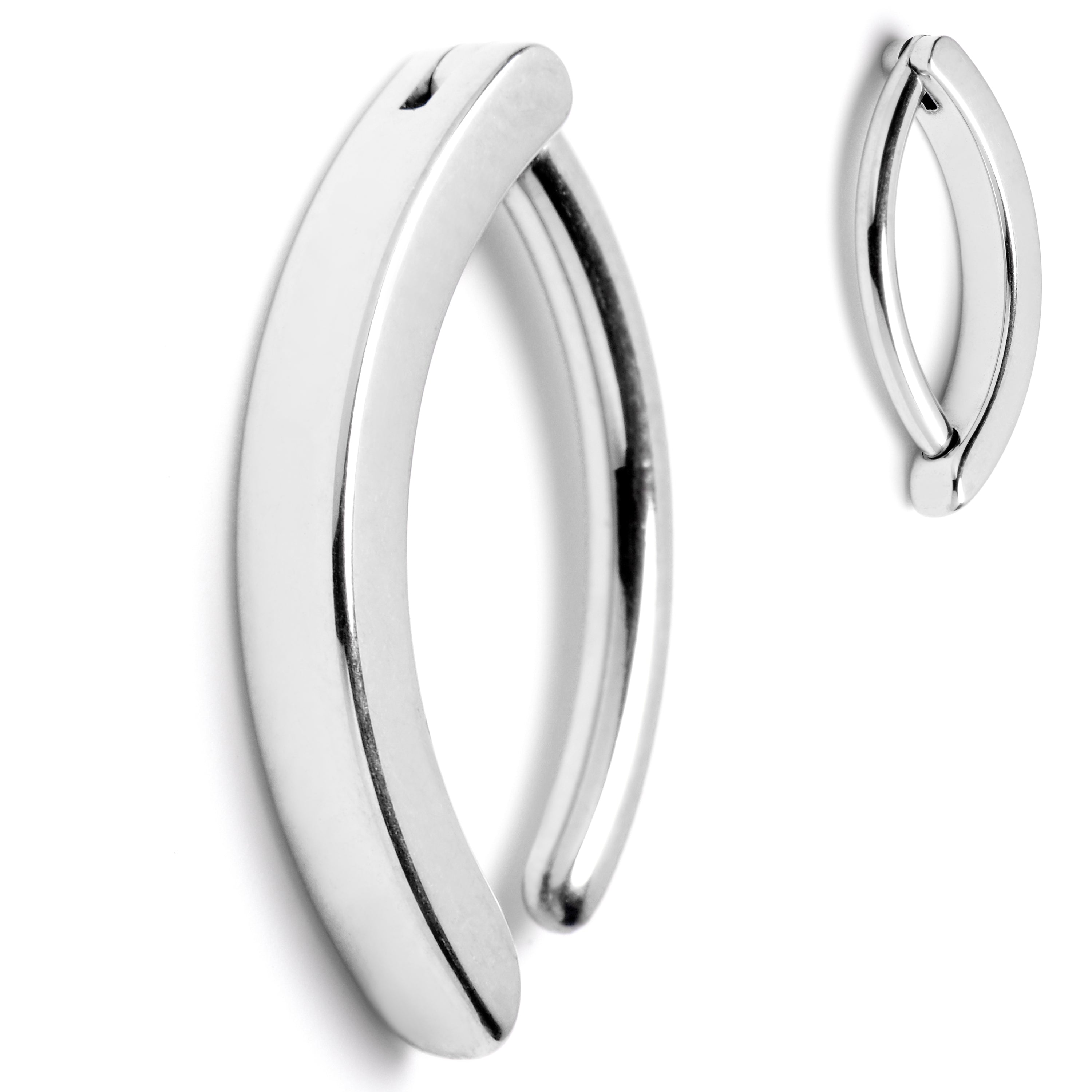 14G 1/2 ASTM F-136 Implant Grade Titanium Hinged Hoop Belly Ring