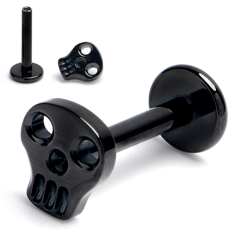 16G 5/16 Black ASTM F-136 Implant Grade Titanium Internally Threaded Skull Labret