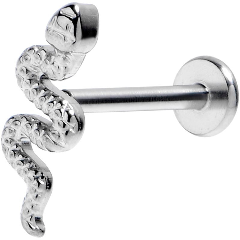 16G  3/8 Grade 23 Titanium Snake Threadless Push In Labret Tragus