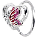 20G 5/16 Butterfly Love Heart Pink Hose Hoop