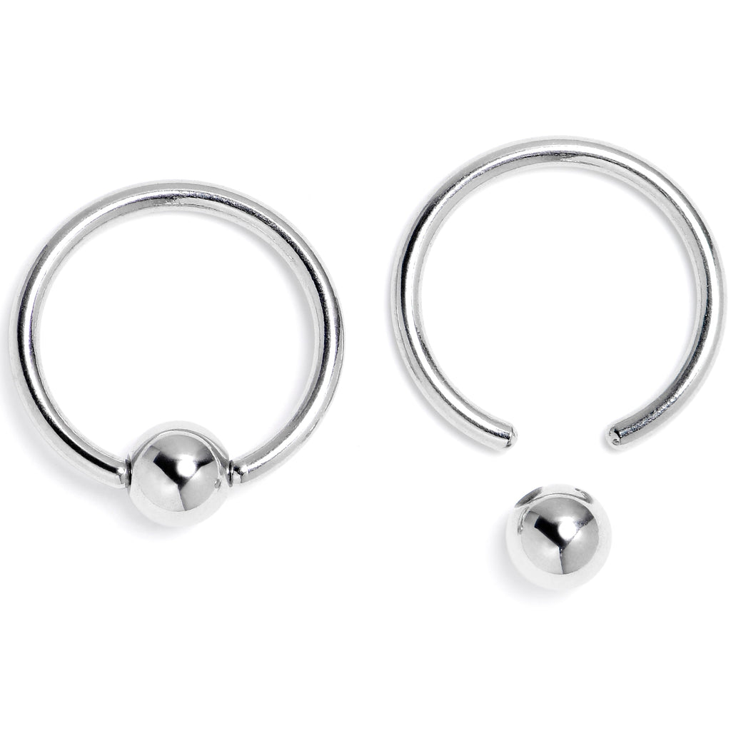 16G 3/8 Frankenheart Green BCR Captive Ring Set of 4