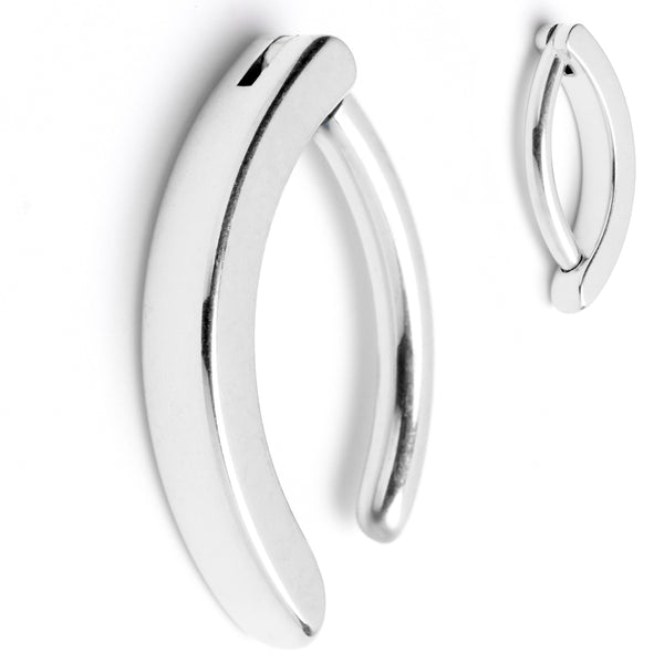 14G 3/8 Grade 23 Titanium Smooth Style Hinged Hoop Belly Ring