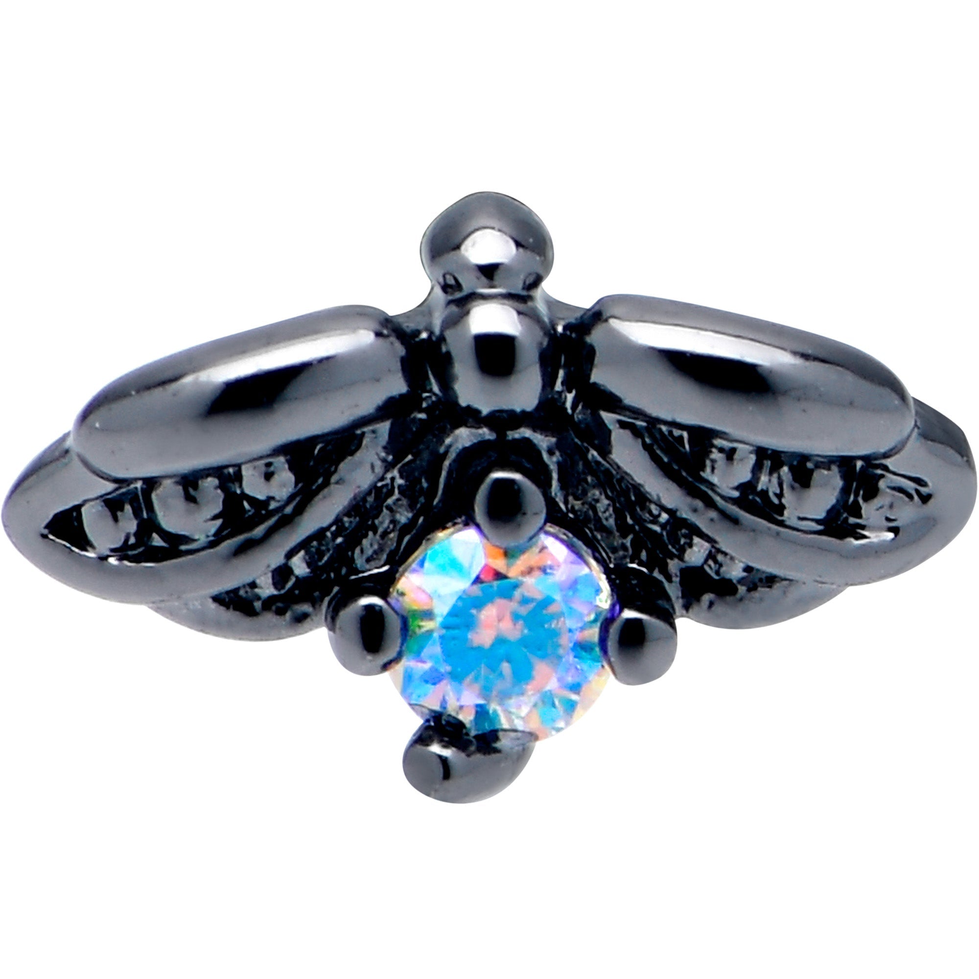 20G 5/16 Aurora Gem Black Beauty Bug Nose Hoop