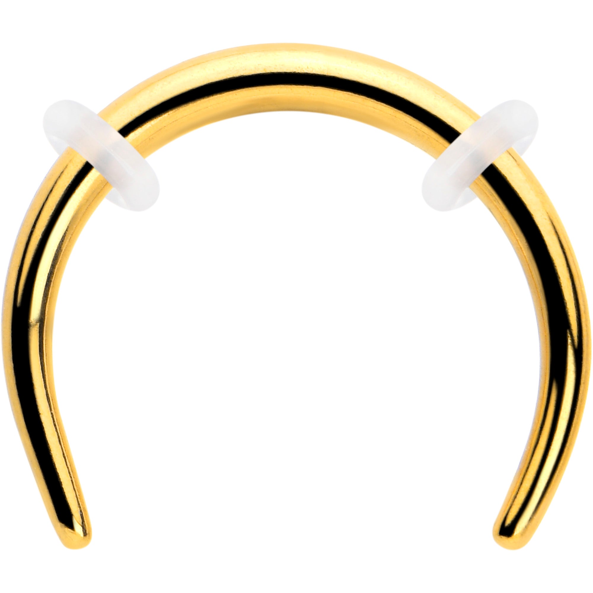 14G 3/8 Gold Tone Pincher Crescent Taper
