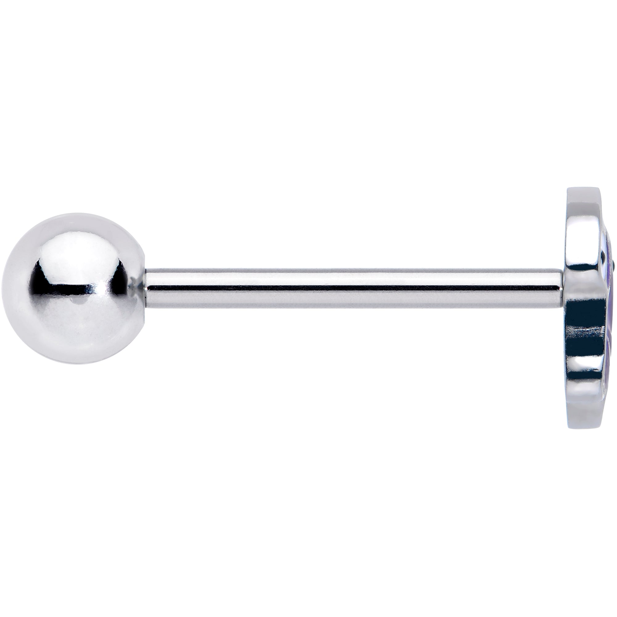 Purple Octopus Barbell Tongue Ring