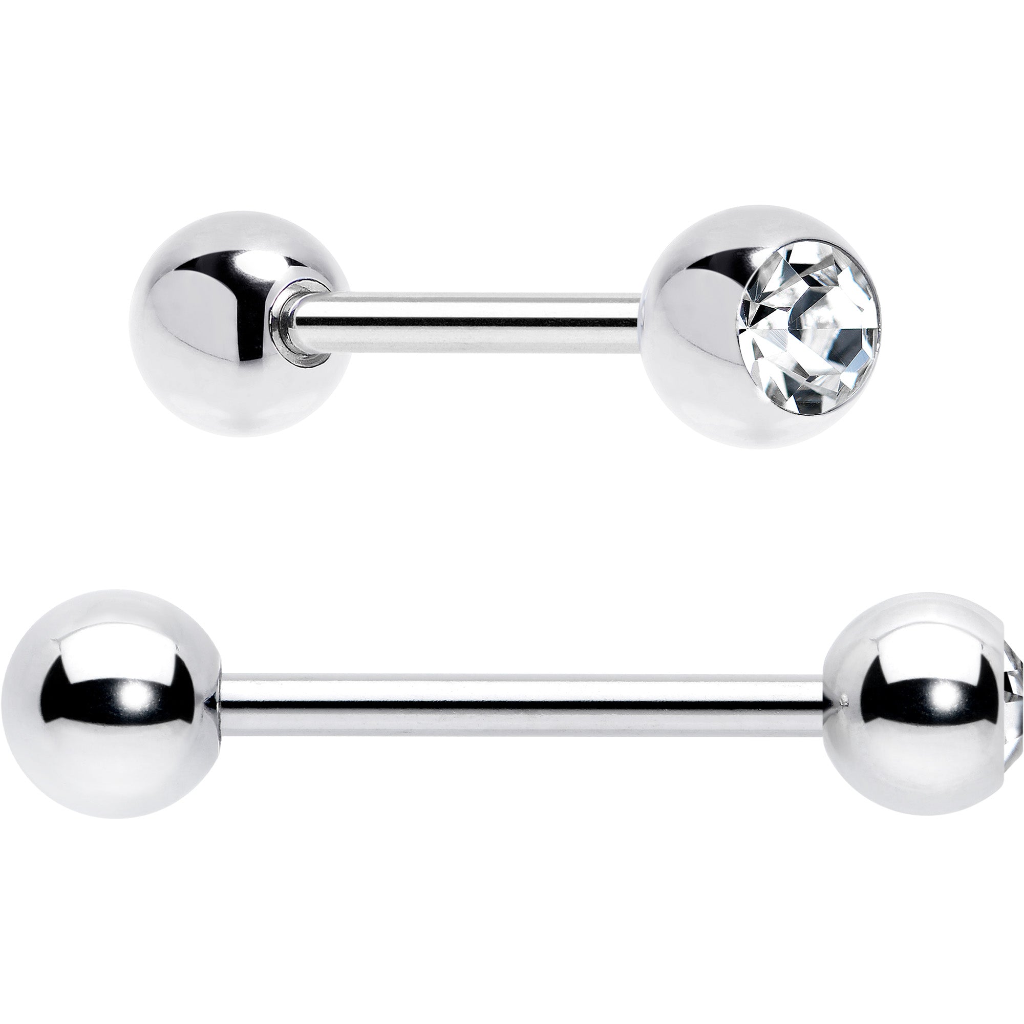 Purple Clear CZ Gem Butterfly Pink Barbell Tongue Ring Set of 4