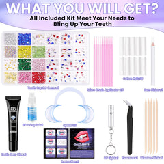 DAZZLEBRITE Tooth Gem Kit, Tooth Gems Kit for Teeth, Beginners Starter Crystals Teeth Gem Jewelry for Women Men, Bedazzling Gems Kits with Pickup Tools.