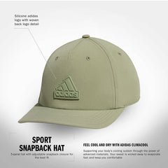 adidas Men's Sport 5-Panel, High Crown Structured Snapback Adjustable Fit Cap