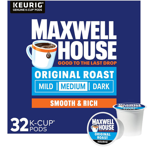 Maxwell House Original Roast Medium Roast K-Cup Coffee Pods (32 ct Box)
