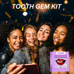 Fiorland Tooth Gem Kit, DIY Crystals Jewelry Kit Teeth Gems Set, 2025 New Professional Fashionable Y2k Tooth Gems for Teeth Fun at Home Use (White)