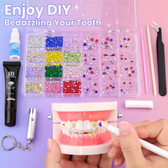 DAZZLEBRITE Tooth Gem Kit, Tooth Gems Kit for Teeth, Beginners Starter Crystals Teeth Gem Jewelry for Women Men, Bedazzling Gems Kits with Pickup Tools.