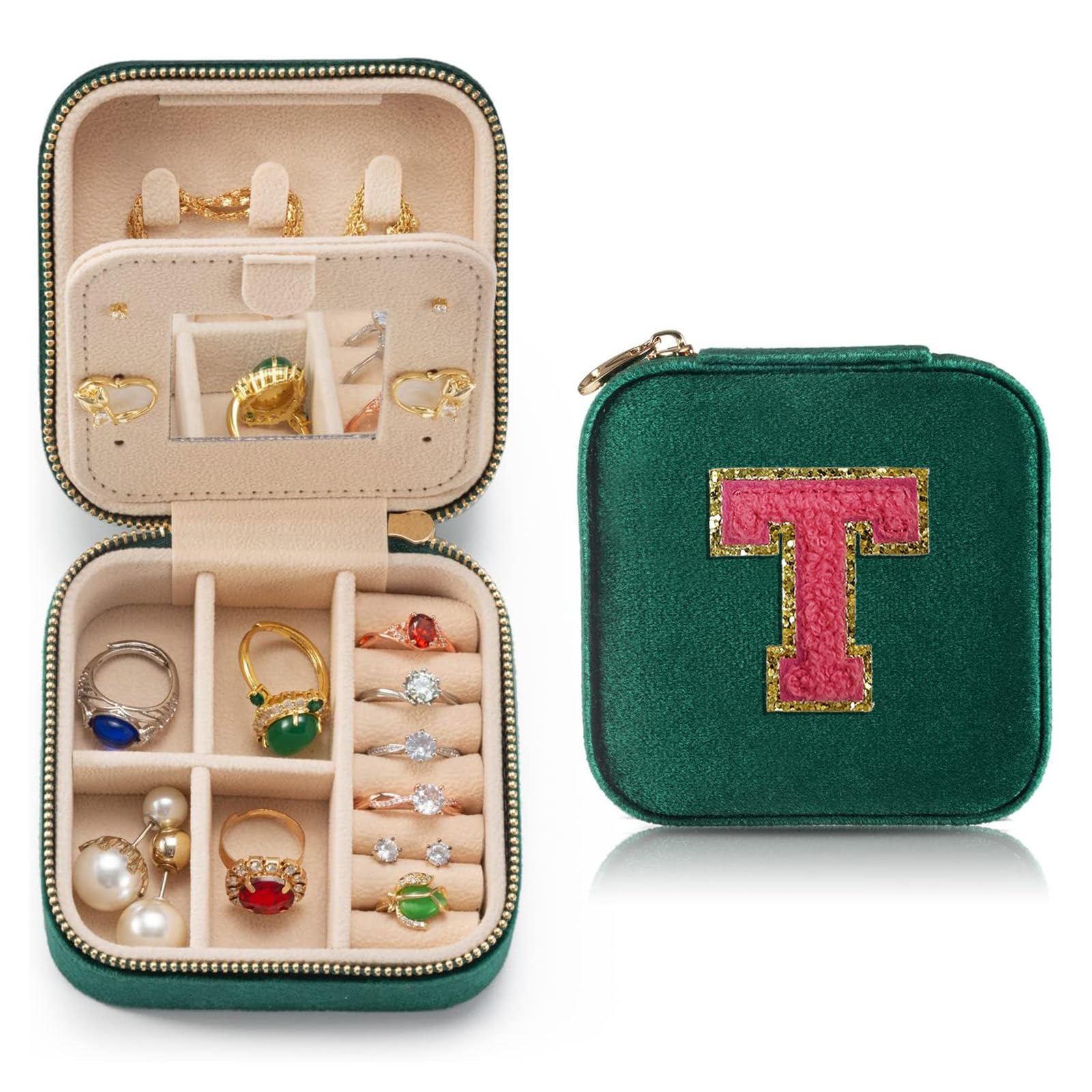 Velvet Green Personalized Jewelry Organizer