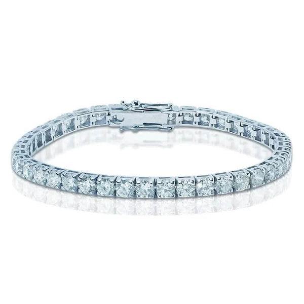 9 Ct Genuine Round-Cut Real Diamond Tennis Bracelet 7" 14K White Gold
