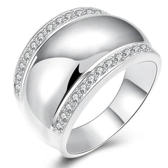 925 Sterling Silver Invisible Setting CZ AAAA Crystal Wedding Ring