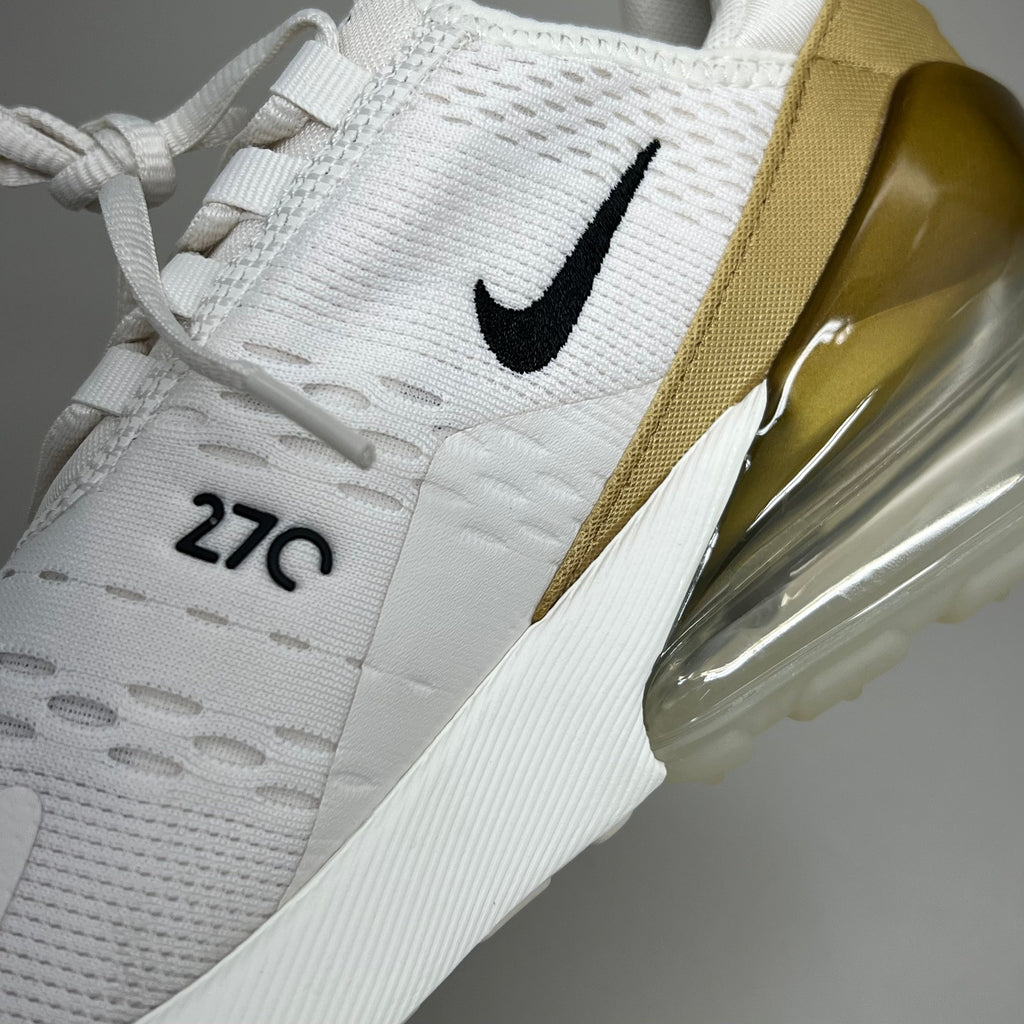 NIKE W Air Max 270 Foam Insole Mesh Shoes Women's Sz 7 White Gold DZ77736 001