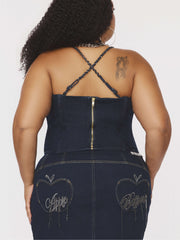 Denim Chain Link Corset