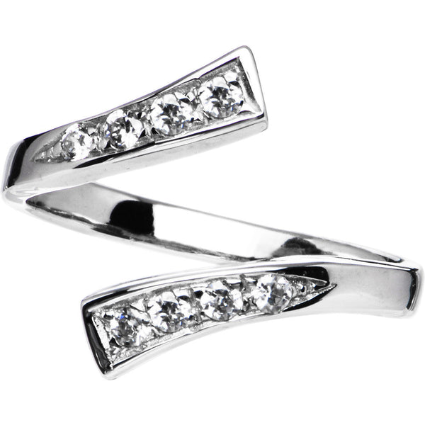 10k White Gold Cubic Zirconia Classic Toe Ring