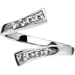 10k White Gold Cubic Zirconia Classic Toe Ring