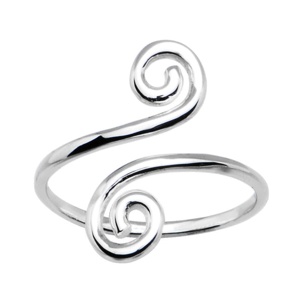 10k White Gold Scrolled Toe Ring