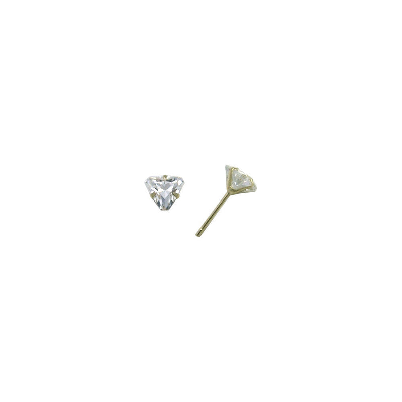 14k Yellow Gold .80ct Cubic Zirconia Triangle Earrings