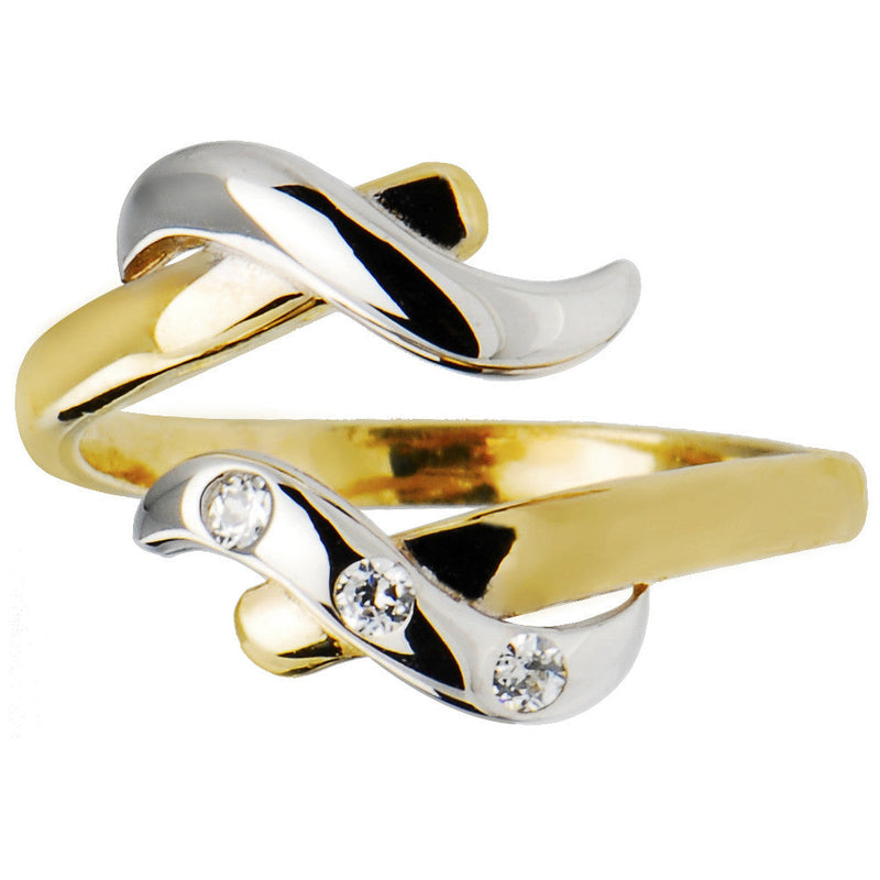 Solid 14k Yellow White Gold Elegant Cubic Zirconia Toe Ring