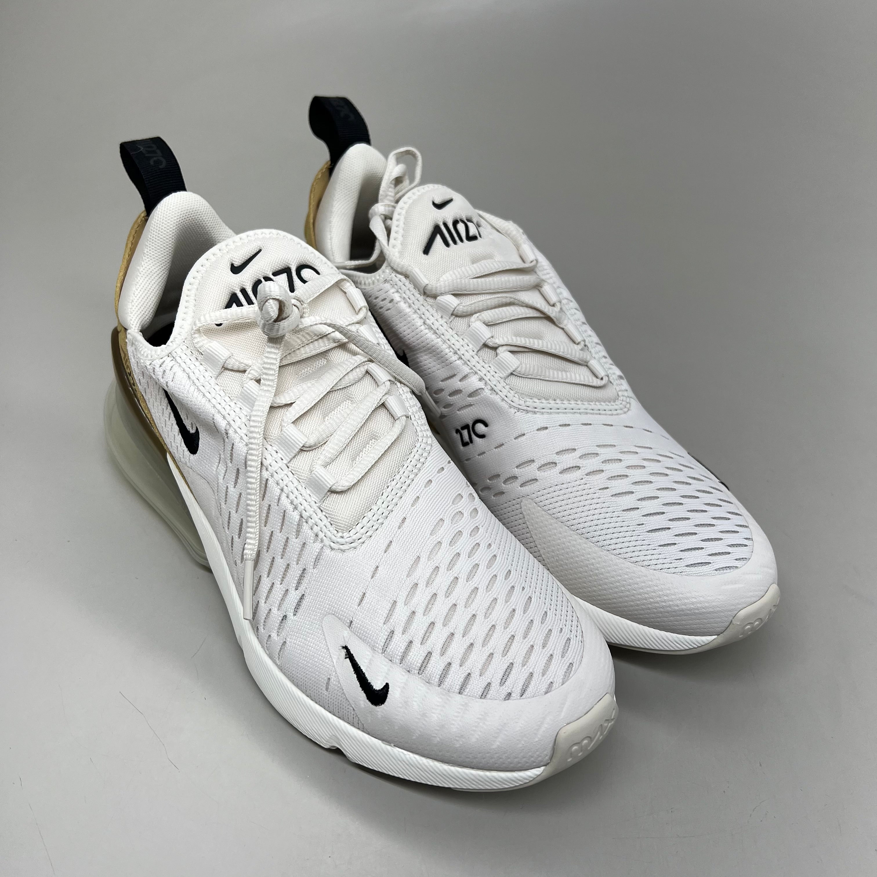 NIKE W Air Max 270 Foam Insole Mesh Shoes Women's Sz 7 White Gold DZ77736 001