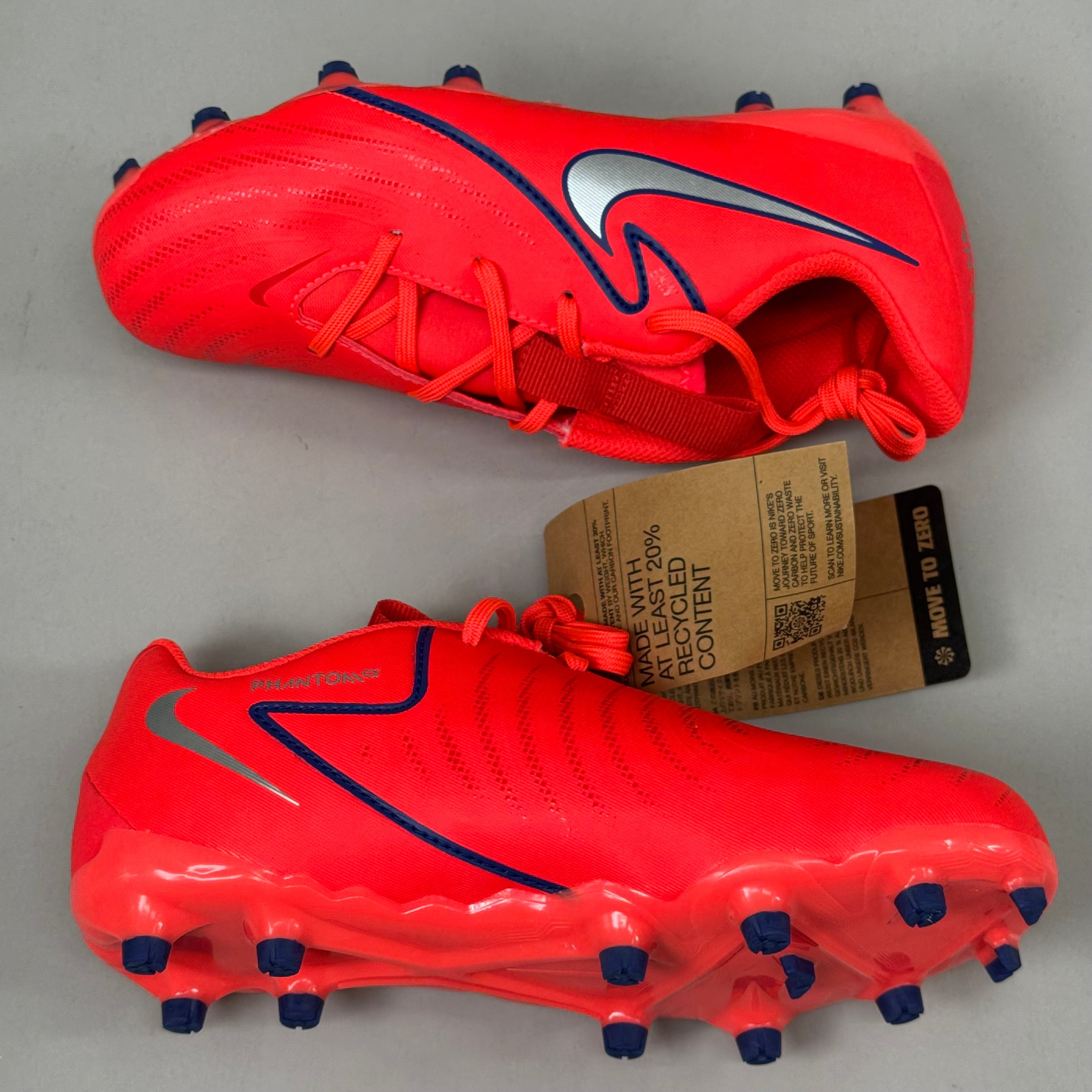 NIKE Kids Shoes Cleat Phantom GX II Academy X Haaland FG/MG Sz 2y Bright Crimson As-is