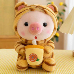 Boba Pig Stuffed Animal Soft Plushie Gift for Girls & Boys