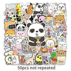 Waterproof Boba Sticker Pack – 50 Unique Bubble Tea Designs