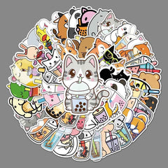 Waterproof Boba Sticker Pack – 50 Unique Bubble Tea Designs