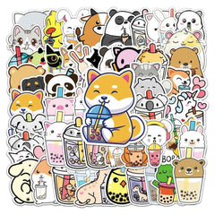 Waterproof Boba Sticker Pack – 50 Unique Bubble Tea Designs