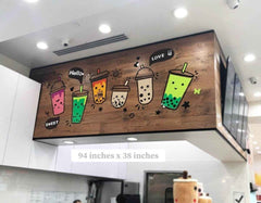 Boba Store Wall Decoration – Vibrant and Easy to Install