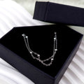 Stainless Steel Ball Station Necklace Satellite Chain Double Necklace