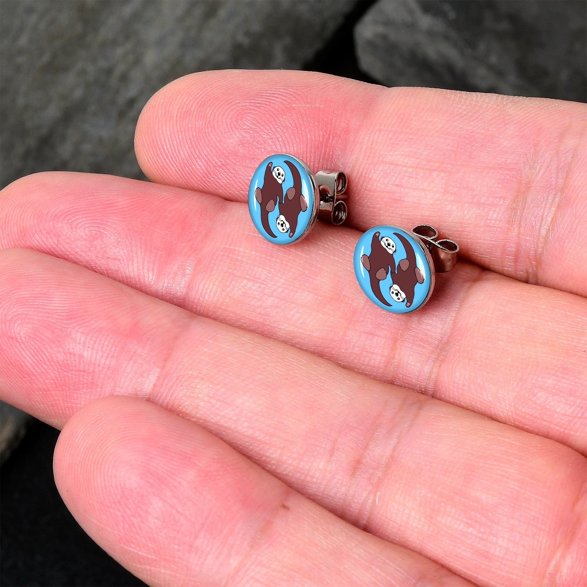 Oh My Otters Animal Stud Earrings by Onyx O