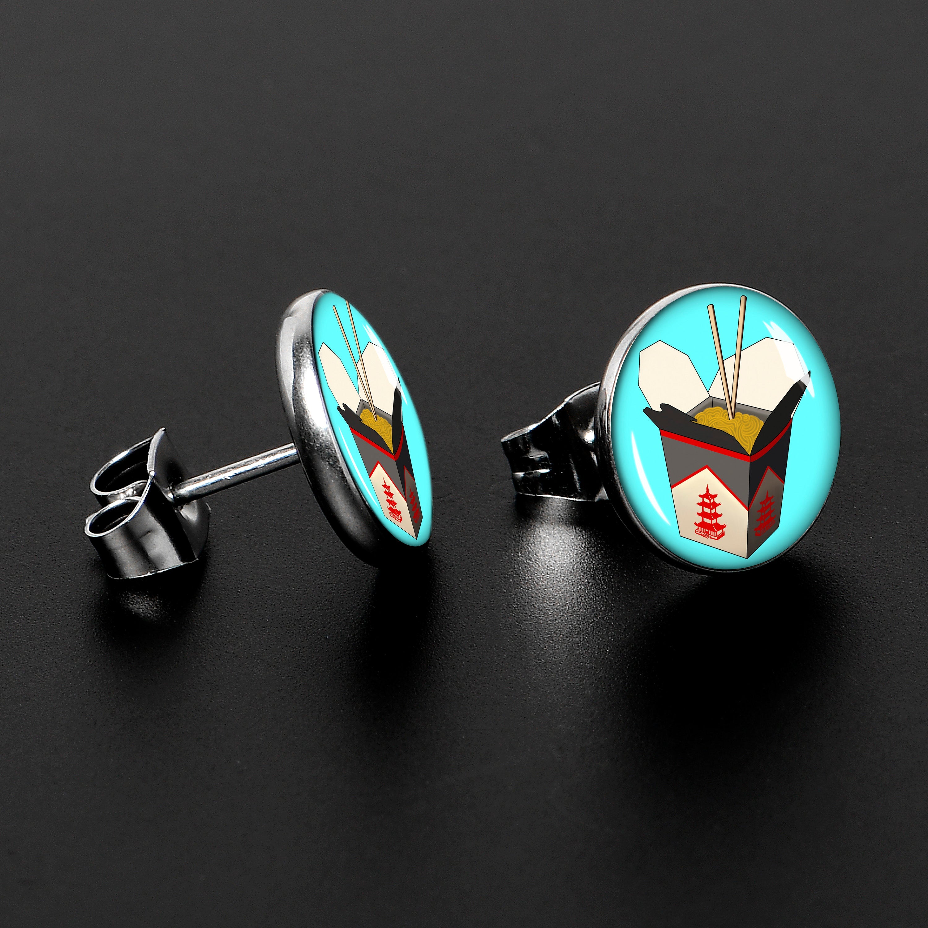 Chinese Take Out Stud Earrings by Onyx O
