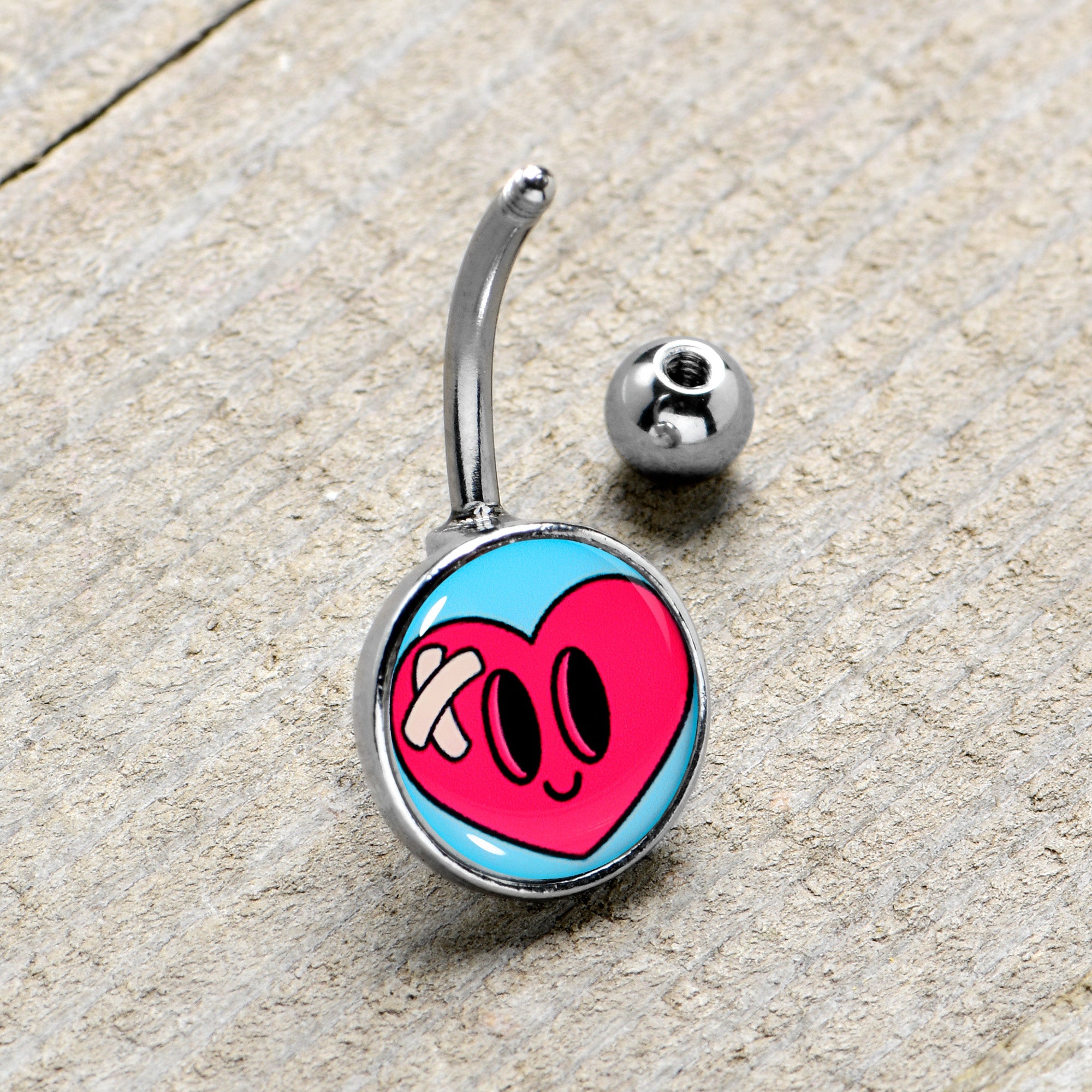 Bandaged Heartbreak Heart Belly Ring by Onyx O