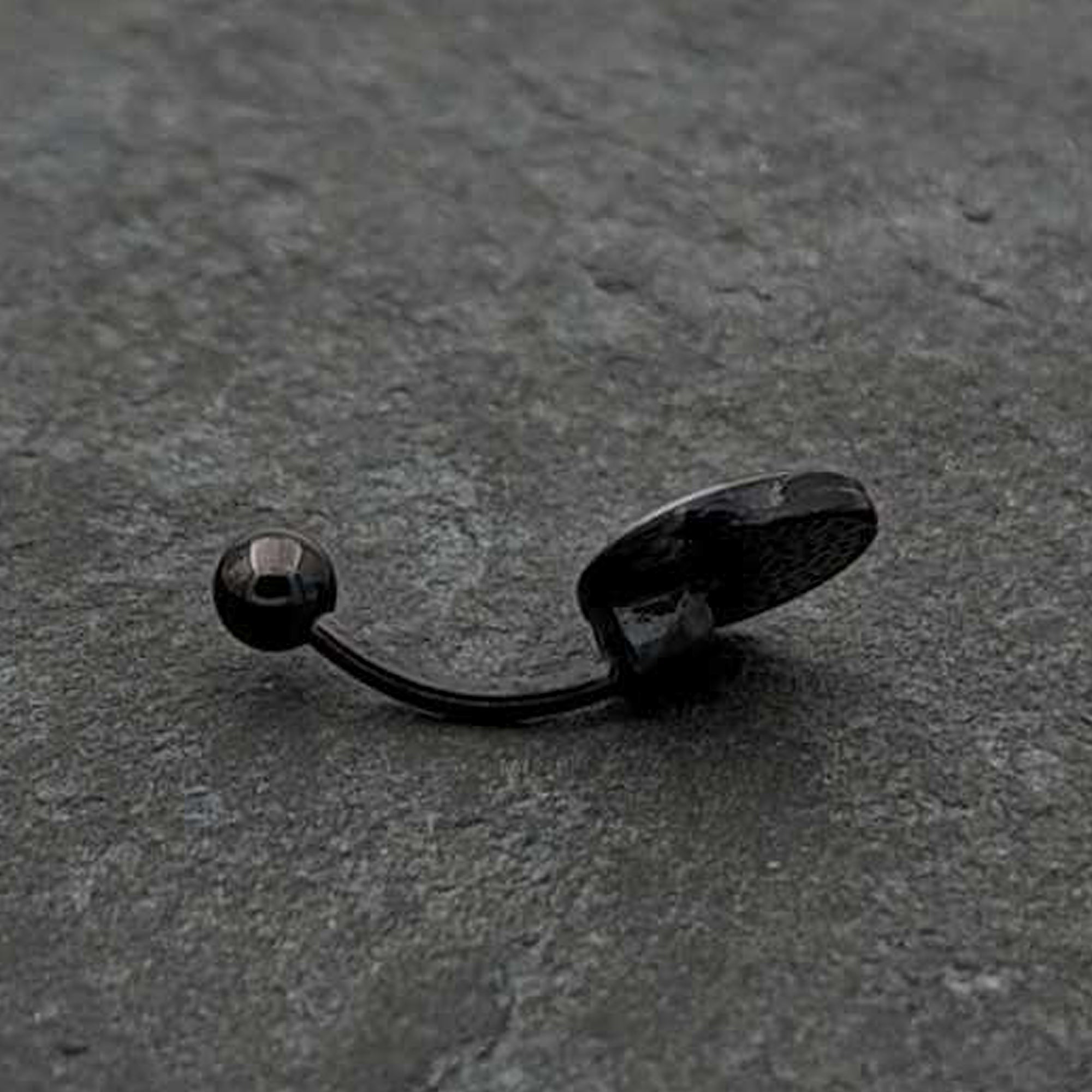 Black Glow in the Dark Holiday Peppermint Candy Belly Ring by Onyx O
