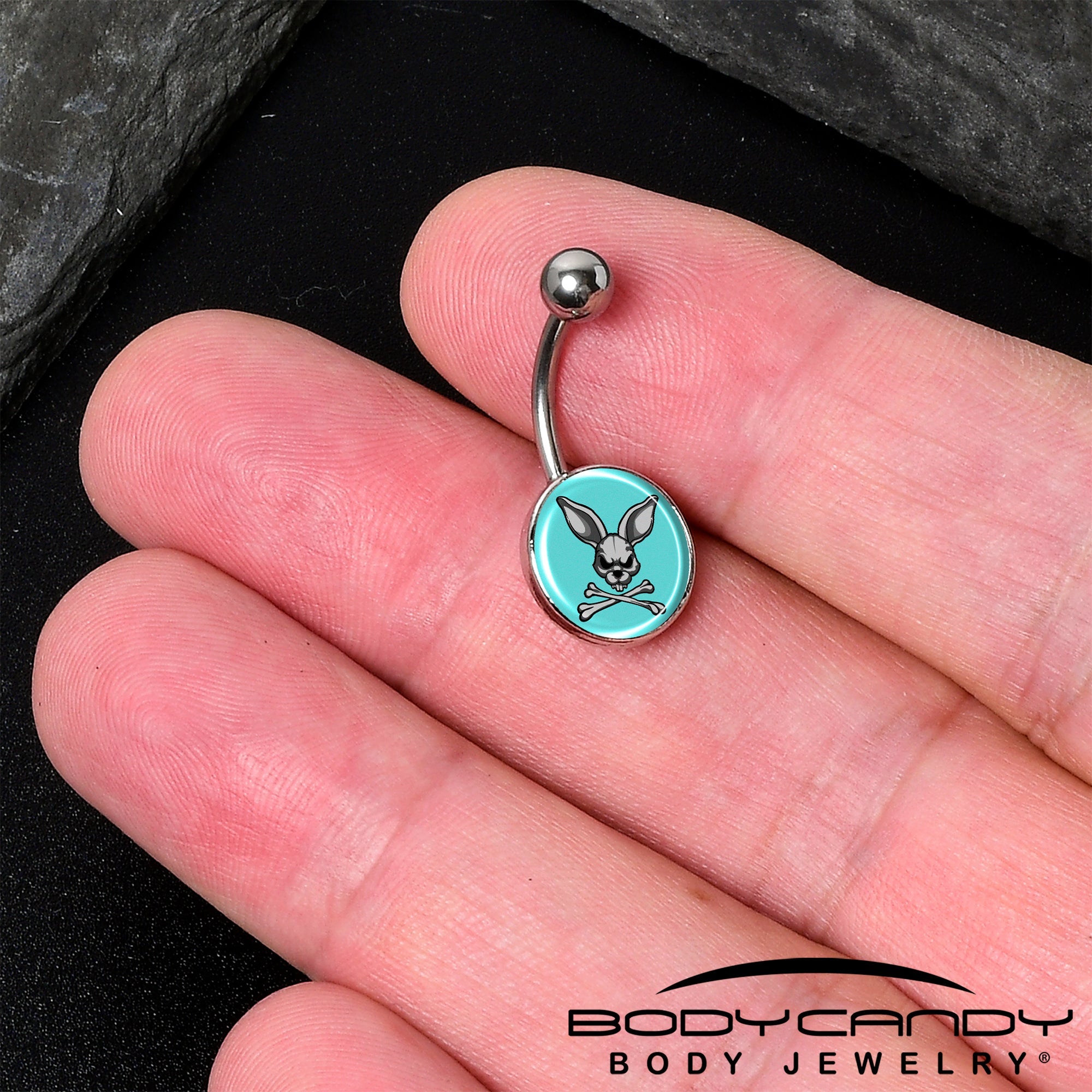 Bunny and Crossbones Belly Ring by Onyx O