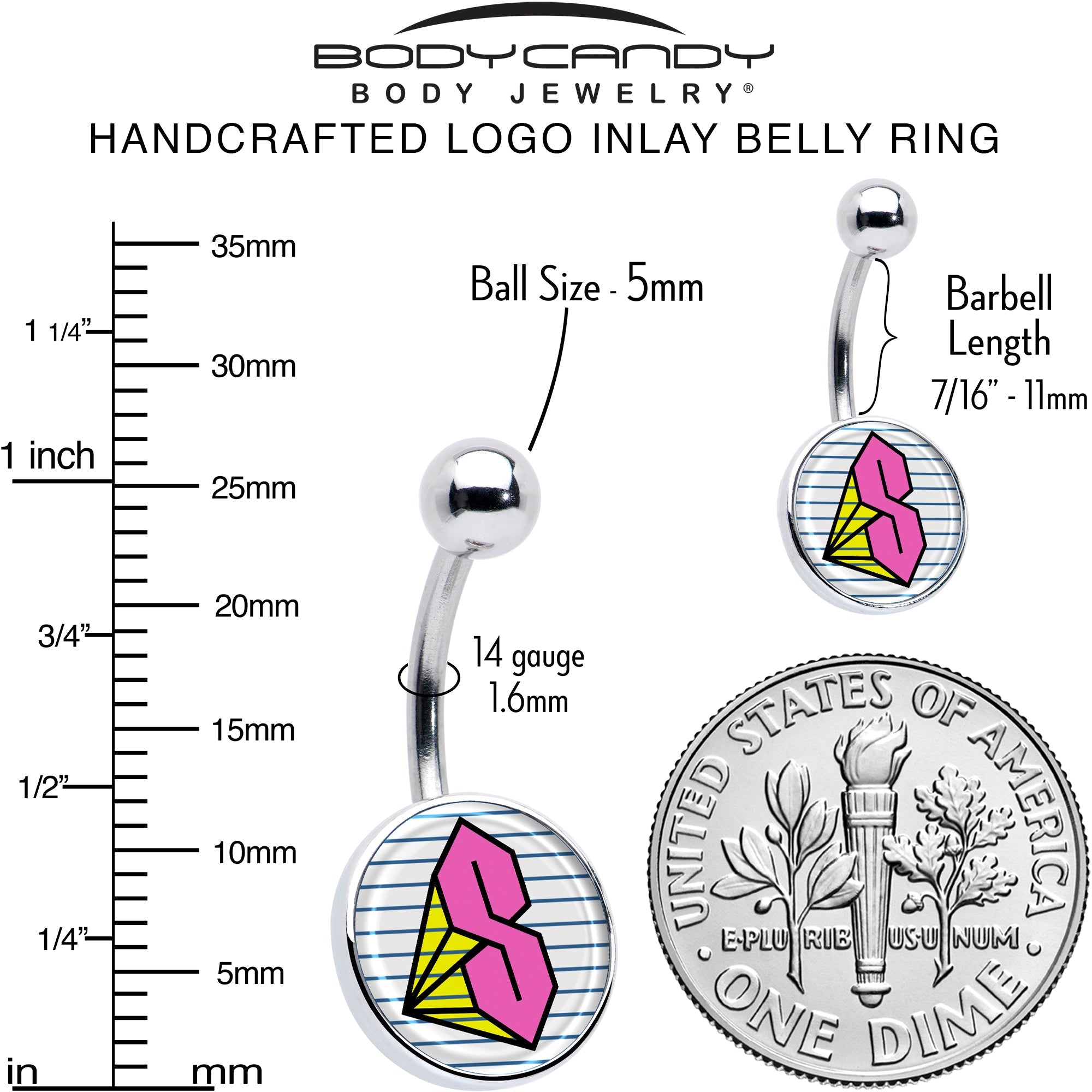 Hot Pink Cool S Belly Ring by Onyx O