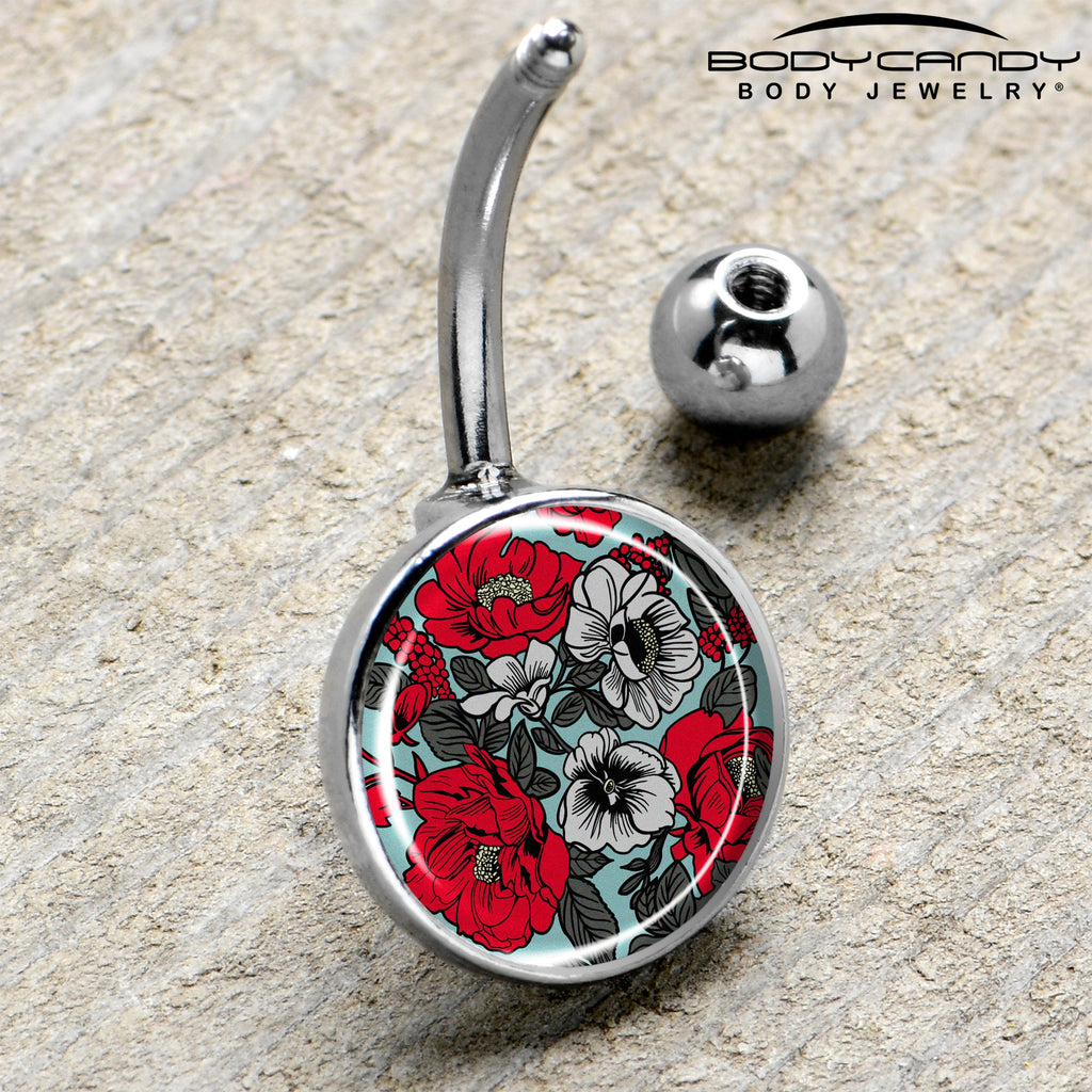 Blossom Creation Vibrant Bloom of Flowers Belly Ring by Onyx O