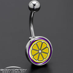 Yellow Slice of Lemon Belly Ring by Onyx O