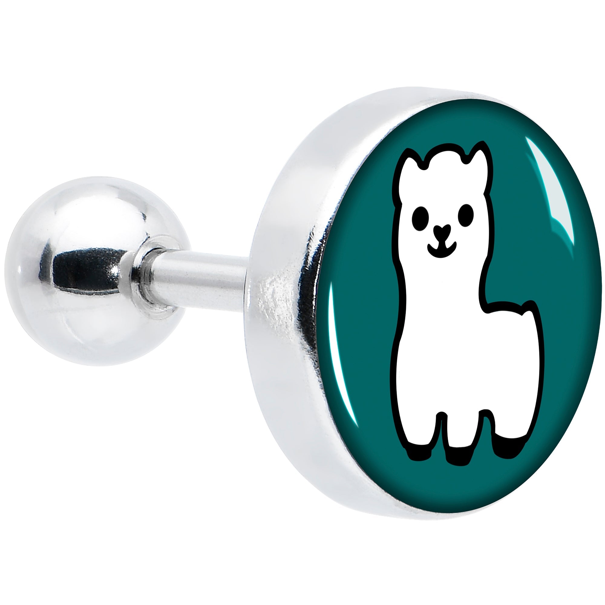 16G 1/4 White Llama Cartilage Tragus Earring by Onyx O