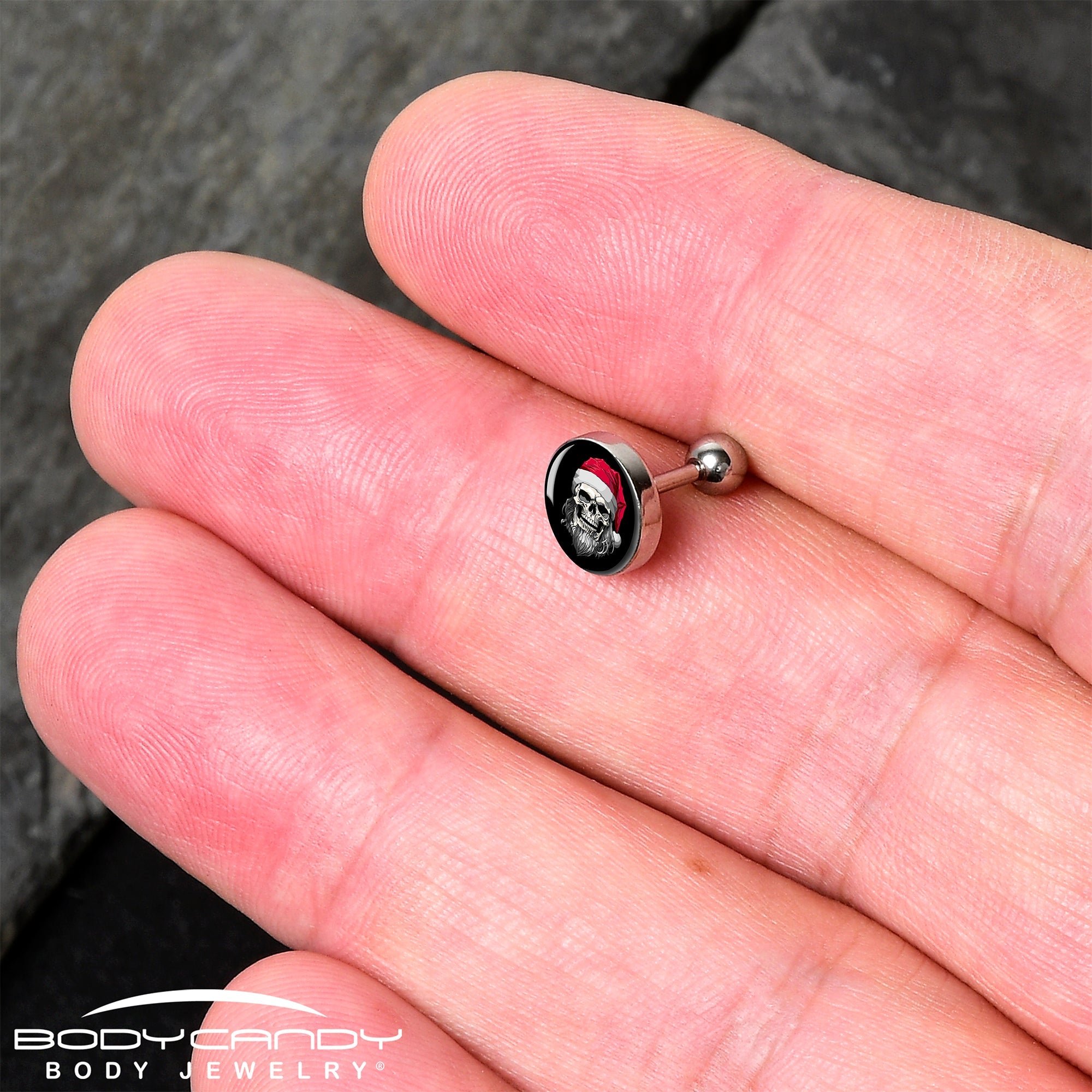 16G 1/4 Holiday Skeleton Santa Claus Tragus Cartilage Earring by Onyx O