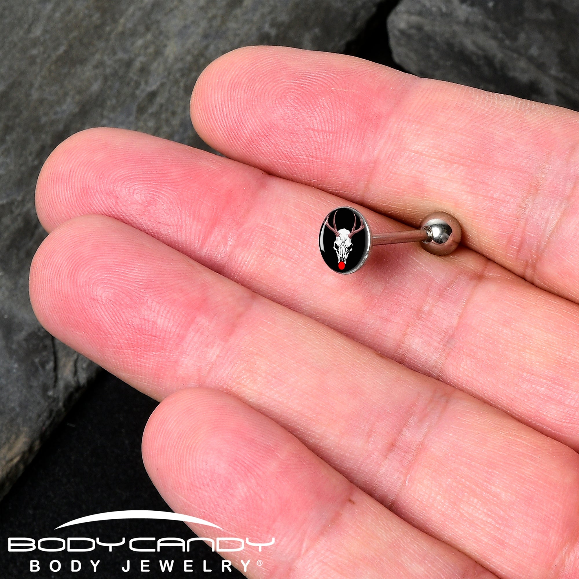 Holiday Dead Nosed Reindeer Barbell Tongue Ring by Onyx O