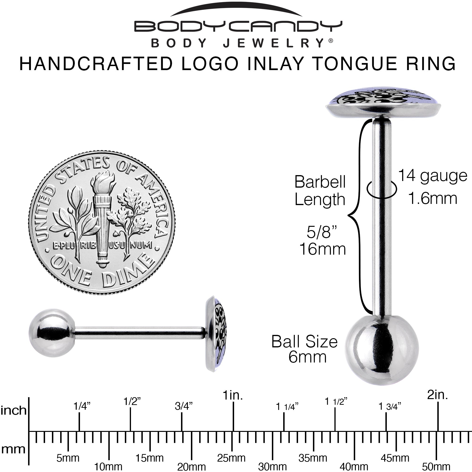 Leaping Leapfrog Spiders Barbell Tongue Ring by Onyx O